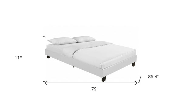 Homeroots White Wood And Faux Leather King Bed Frame White Wood 397008