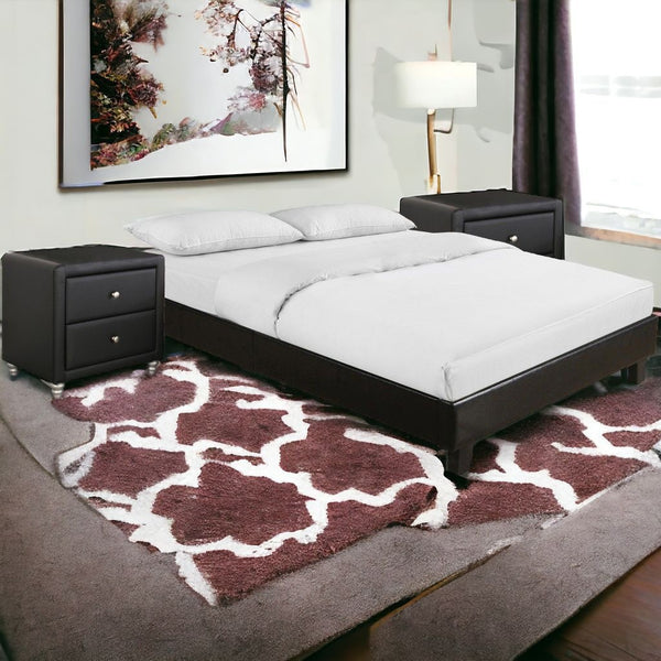 Homeroots Black Wood And Linen Queen Bed Frame Black Wood 397009