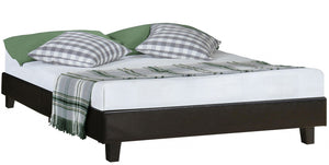 Homeroots Black Wood And Linen Queen Bed Frame Black Wood 397009