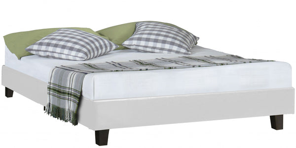Homeroots White Platform King Bed With Two Nightstands White Wood 397012