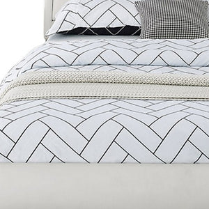 Homeroots White Wood And Faux Leather Queen Bed Frame White Solid Wood 397013