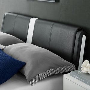 Homeroots Black Platform King Bed Black Solid Wood 397016