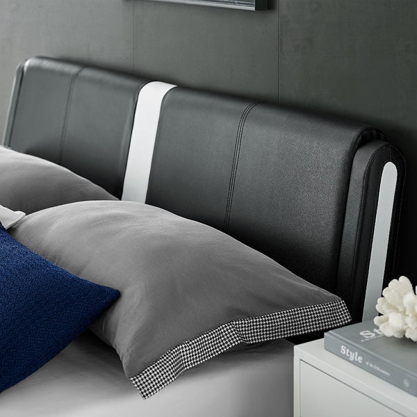 Homeroots Black Platform King Bed Black Solid Wood 397016