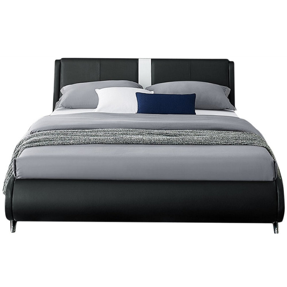 HomeRoots White Platform Bed Set with Matching Nightstands – Modern Design for Stylish Bedrooms and Comfort Black KING 397020