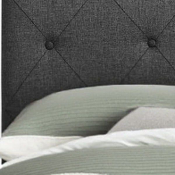 HomeRoots Gray Tufted Upholstered Bed Frame - Timeless Elegance with Plush Comfort for Stylish Bedroom Décor Grey Queen 397021