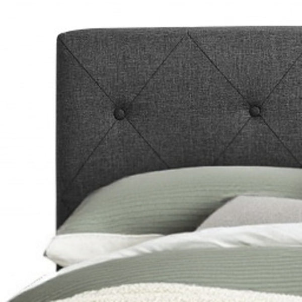 HomeRoots Gray Tufted Upholstered Bed Frame - Timeless Elegance with Plush Comfort for Stylish Bedroom Décor Grey Queen 397021