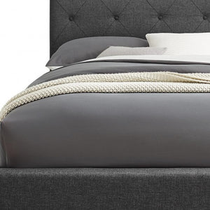 Homeroots Gray Wood Upholstered Queen Bed Frame Grey Wood 397021