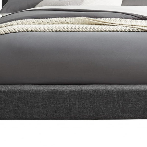 HomeRoots Gray Tufted Upholstered Bed Frame - Timeless Elegance with Plush Comfort for Stylish Bedroom Décor Grey KING 397022