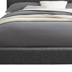 Homeroots Gray Wood Tufted Upholstered King Bed Frame Grey Wood 397022