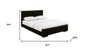 HomeRoots Brown Upholstered Platform Bed – Modern Comfort with Sturdy Wood Frame and Stylish Slat System Brown DOUBLE 397026