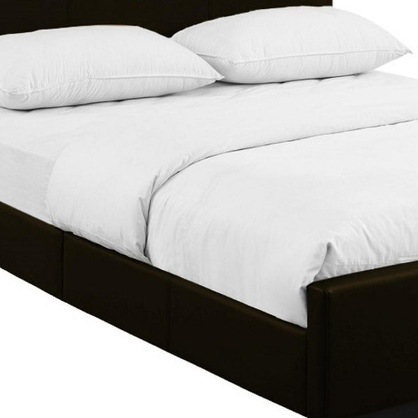 HomeRoots Brown Upholstered Platform Bed – Modern Comfort with Sturdy Wood Frame and Stylish Slat System Brown KING 397028