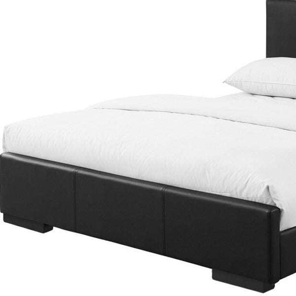 HomeRoots Brown Upholstered Platform Bed – Modern Comfort with Sturdy Wood Frame and Stylish Slat System Black Twin 397029