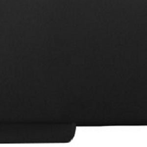 Homeroots Black Solid And Manufactured Wood Queen Upholstered Faux Leather Bed Frame Black Solid Manufactured Wood 397031