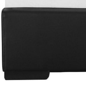 Homeroots Black Wood And Faux Leather King Bed Frame Black Solid Manufactured Wood 397032