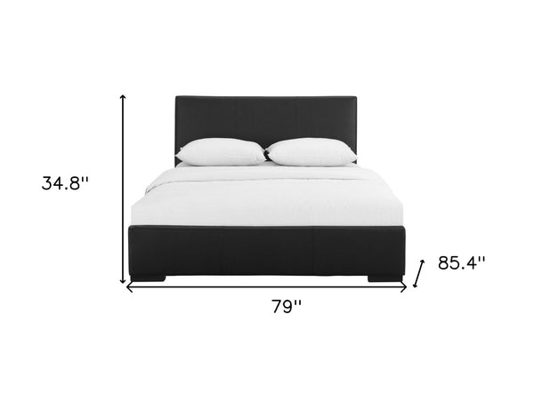 HomeRoots Brown Upholstered Platform Bed – Modern Comfort with Sturdy Wood Frame and Stylish Slat System Black KING 397032