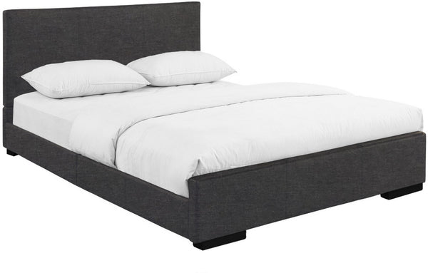 Homeroots Grey Upholstered Twin Platform Bed Grey Solid Manufactured Wood 397033