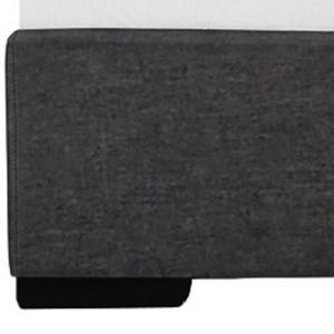 Homeroots Gray Wood Upholstered Queen Bed Frame Grey Solid Manufactured Wood 397035