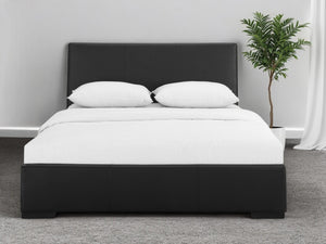 HomeRoots Brown Upholstered Platform Bed – Modern Comfort with Sturdy Wood Frame and Stylish Slat System Grey KING 397036