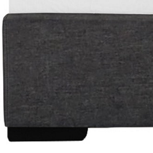 Homeroots Gray Wood Upholstered King Bed Frame Grey Solid Manufactured Wood 397036