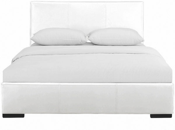HomeRoots Brown Upholstered Platform Bed – Modern Comfort with Sturdy Wood Frame and Stylish Slat System White Twin 397037