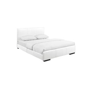 Homeroots White Upholstered Twin Platform Bed White Wood 397037