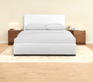 Homeroots White Upholstered Twin Platform Bed White Wood 397037