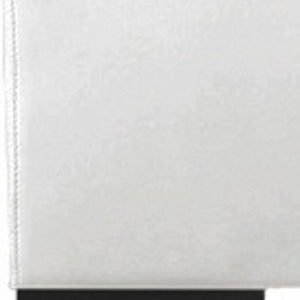 Homeroots White Wood And Faux Leather Queen Bed Frame White Solid Manufactured Wood 397039