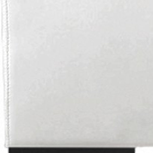 Homeroots White Wood And Faux Leather Queen Bed Frame White Solid Manufactured Wood 397039