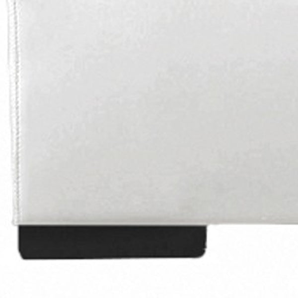 Homeroots White Wood And Faux Leather Queen Bed Frame White Solid Manufactured Wood 397039