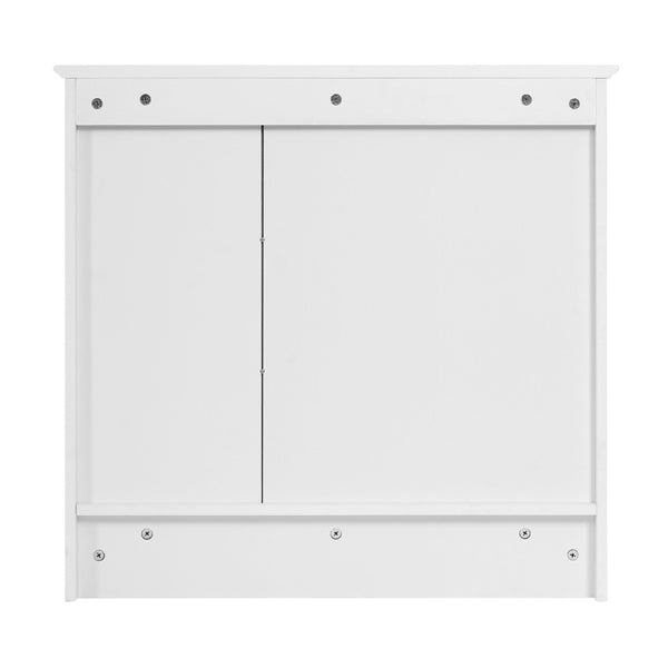 English Elm 30 Inch Wall Mount Mirror Cabinet Mdf Storage with Soft Close Hinges Bathroom Vanity White N710P186086K