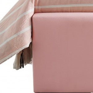 Homeroots Pink Upholstered Twin Platform Bed Pink Wood 397045