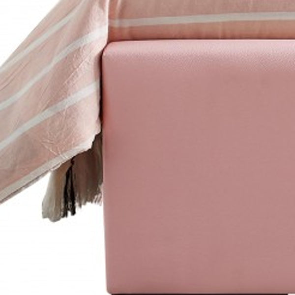 Homeroots Pink Upholstered Twin Platform Bed Pink Wood 397045