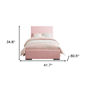 Homeroots Pink Upholstered Twin Platform Bed Pink Wood 397045