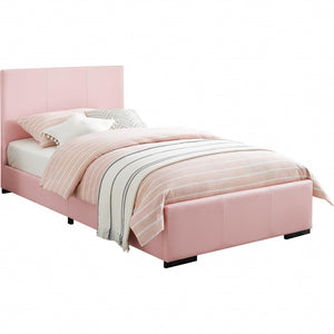 Homeroots Pink Upholstered Full Platform Bed Pink Wood 397046