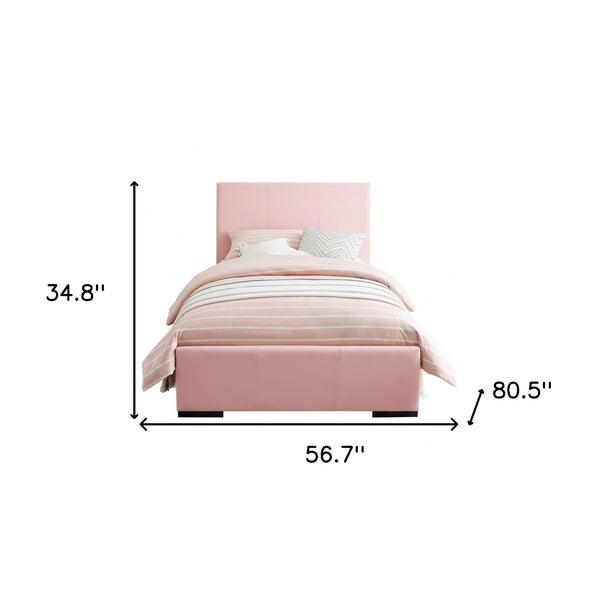 Homeroots Pink Upholstered Full Platform Bed Pink Wood 397046