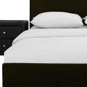 Homeroots Brown Upholstered Twin Platform Bed With Nightstand Brown Wood 397053