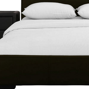 Homeroots Brown Upholstered Platform King Bed With Two Nightstands Brown Wood 397056