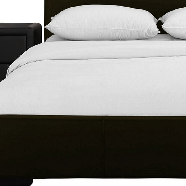 Homeroots Brown Upholstered Platform King Bed With Two Nightstands Brown Wood 397056