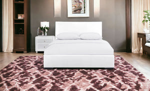 Homeroots Solid Manufactured Wood White Standard Bed Upholstered With Headboard White Wood 397061
