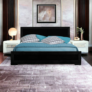 Homeroots Black Wood Full Bed Frame Black Solid Wood 397072