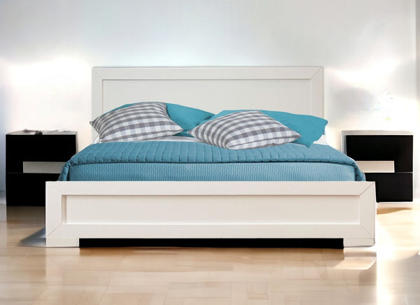 Homeroots White Wood Twin Platform Bed White Wood 397075