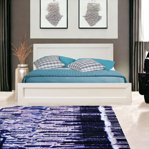 Homeroots White Solid And Manufactured Wood Queen Bed Frame White Wood 397077