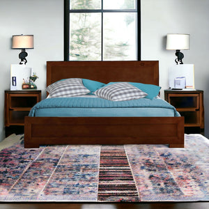 Homeroots Walnut Wood Twin Platform Bed Walnut Wood 397079