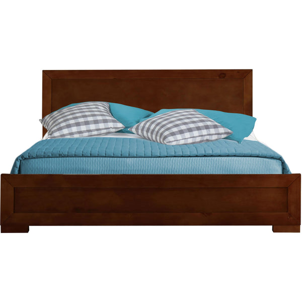 Homeroots Brown Solid And Manufactured Wood Full Bed Frame Walnut Solid Wood 397080