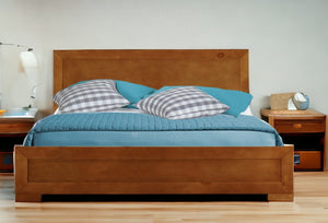 Homeroots Oak Wood Twin Platform Bed Oak Wood 397083