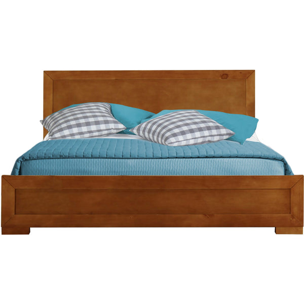 Homeroots Oak Solid And Manufactured Wood Queen Bed Frame Oak Solid Wood 397085