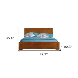 Homeroots Oak Wood King Bed Frame Oak Wood 397086