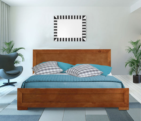 Homeroots Oak Wood King Bed Frame Oak Wood 397086