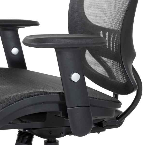 OSP Home Furnishings Mesh Back Ergonomic Office Chair with Lumbar Support Breathable Seat and Padded Arms Nylon EM98910-3