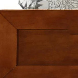 HomeRoots Black Wood Platform Bed Frame with Elegant Inlaid Panels and Sturdy Slat Support for Mattress Longevity Cherry KING 397090